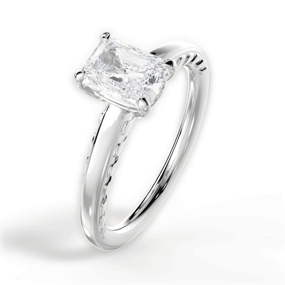 Annette Radiant Cut Lab Grown Diamond 14Kt White Gold Engagement Ring - View 3