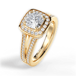 Mackenzie Cushion Cut Lab Grown Diamond 18Kt Yellow Gold Engagement Ring - View 4