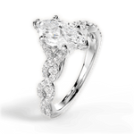 Justine Marquise Cut Lab Grown Diamond 18Kt White Gold Engagement Ring - View 3