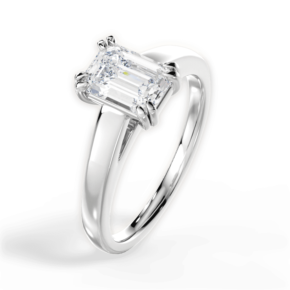 Anna Emerald Cut Lab Grown Diamond Platinum Engagement Ring - View 2