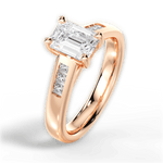 Brittany Emerald Cut Lab Grown Diamond 18Kt Rose Gold Engagement Ring - View 2