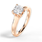 Carol Asscher Cut Lab Grown Diamond 18Kt Rose Gold Engagement Ring - View 2