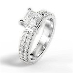 Kayla Princess Cut Lab Grown Diamond Platinum Engagement Ring - View 4