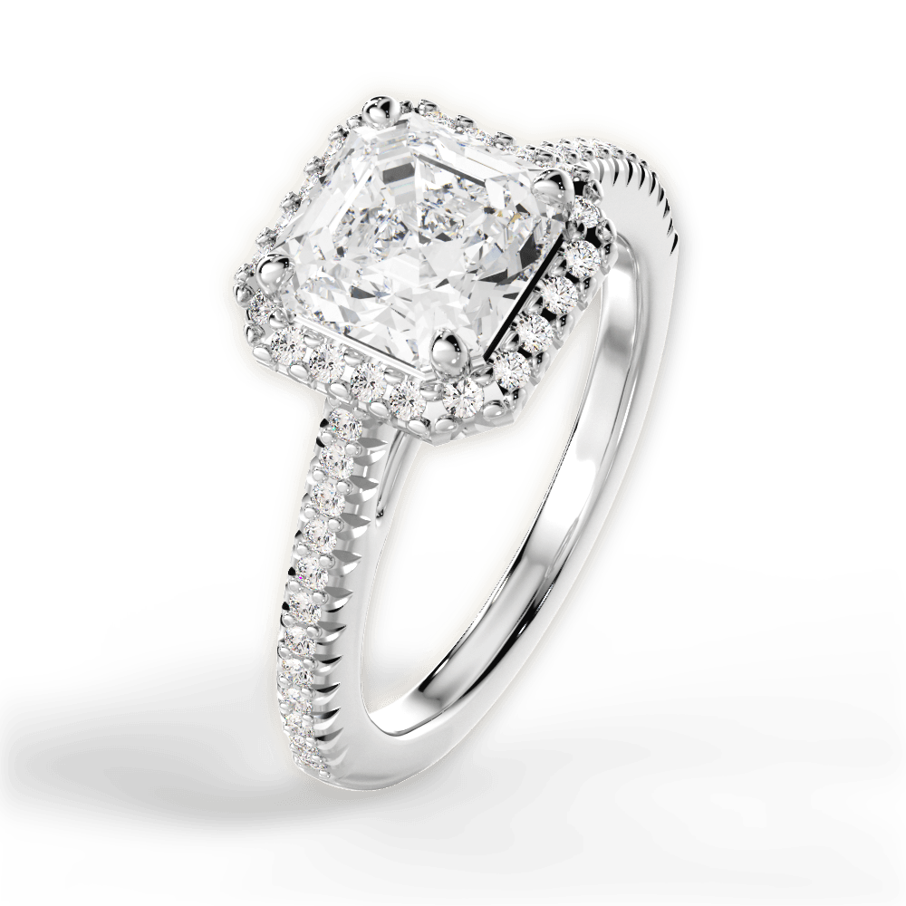 Jenny Asscher Cut Lab Grown Diamond Platinum Engagement Ring - View 4
