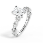 Edith Radiant Cut Lab Grown Diamond Platinum Engagement Ring - View 2