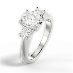 Dorothy Oval Cut Lab Grown Diamond 14Kt White Gold Engagement Ring - View 4