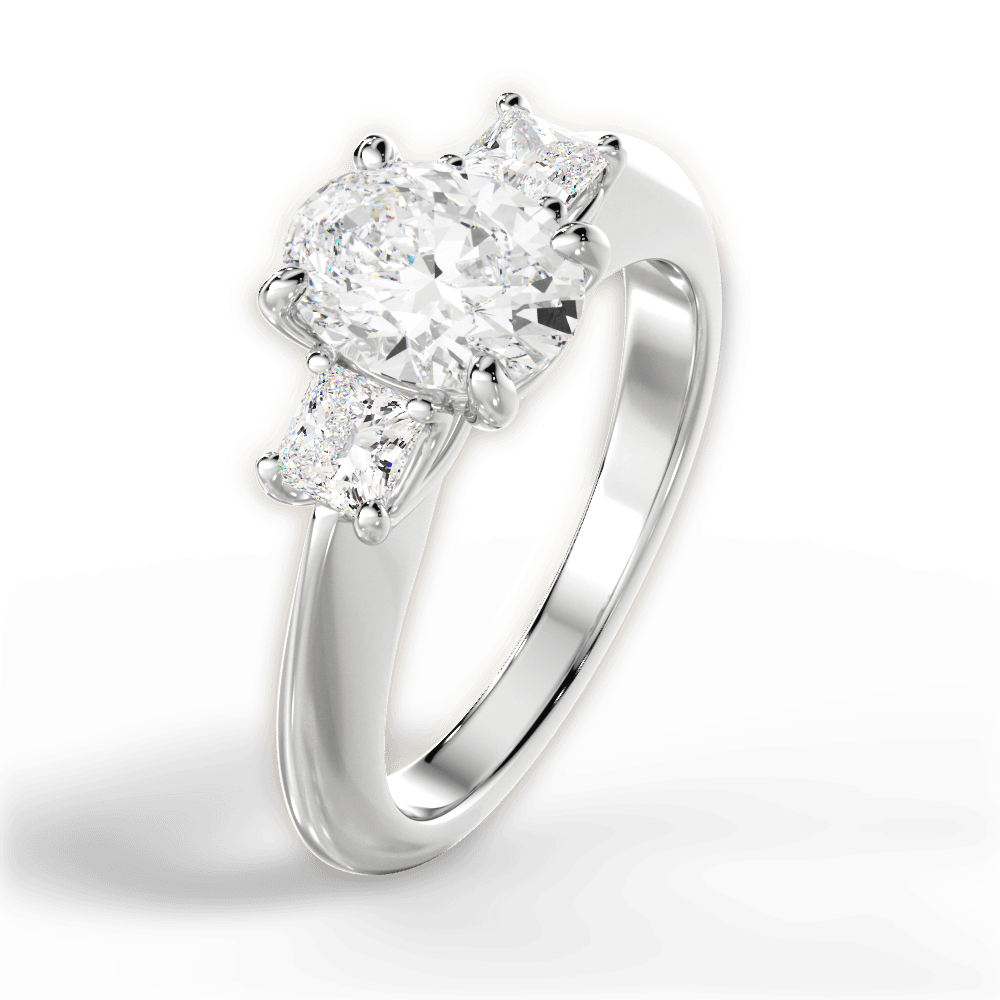 Dorothy Oval Cut Lab Grown Diamond 14Kt White Gold Engagement Ring - View 4