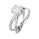Ada Oval Cut Lab Grown Diamond 14Kt White Gold Engagement Ring - View 4