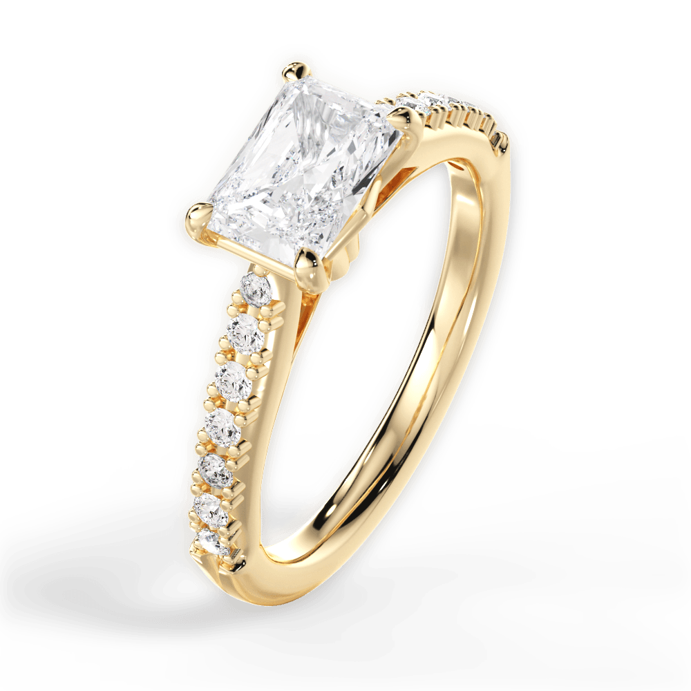 Diane Radiant Cut Lab Grown Diamond 18Kt Yellow Gold Engagement Ring - View 2