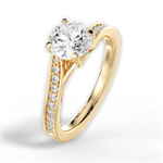 Elise Round Cut Lab Grown Diamond 18Kt Yellow Gold Engagement Ring - View 3