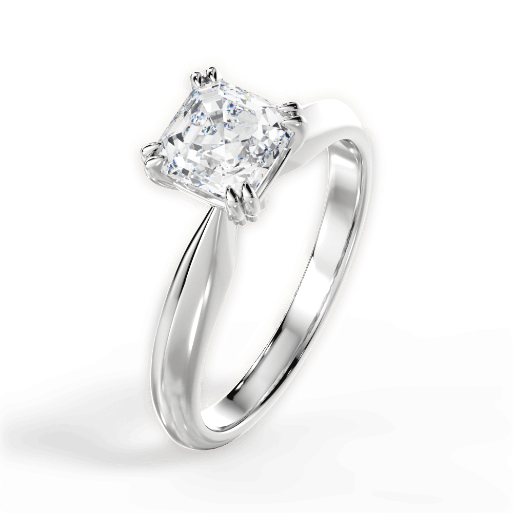 Anastasia Asscher Cut Lab Grown Diamond Platinum Engagement Ring - View 2