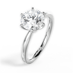 Angelica Round Cut Lab Grown Diamond Platinum Engagement Ring - View 3
