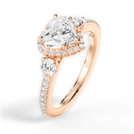 Julia Heart Cut Lab Grown Diamond 18Kt Rose Gold Engagement Ring - View 4
