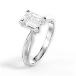 Aria Emerald Cut Lab Grown Diamond 18Kt White Gold Engagement Ring - View 3
