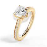 Janet Heart Cut Lab Grown Diamond 18Kt Yellow Gold Engagement Ring - View 3