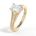 Leslie Emerald Cut Lab Grown Diamond 18Kt Yellow Gold Engagement Ring - View 3