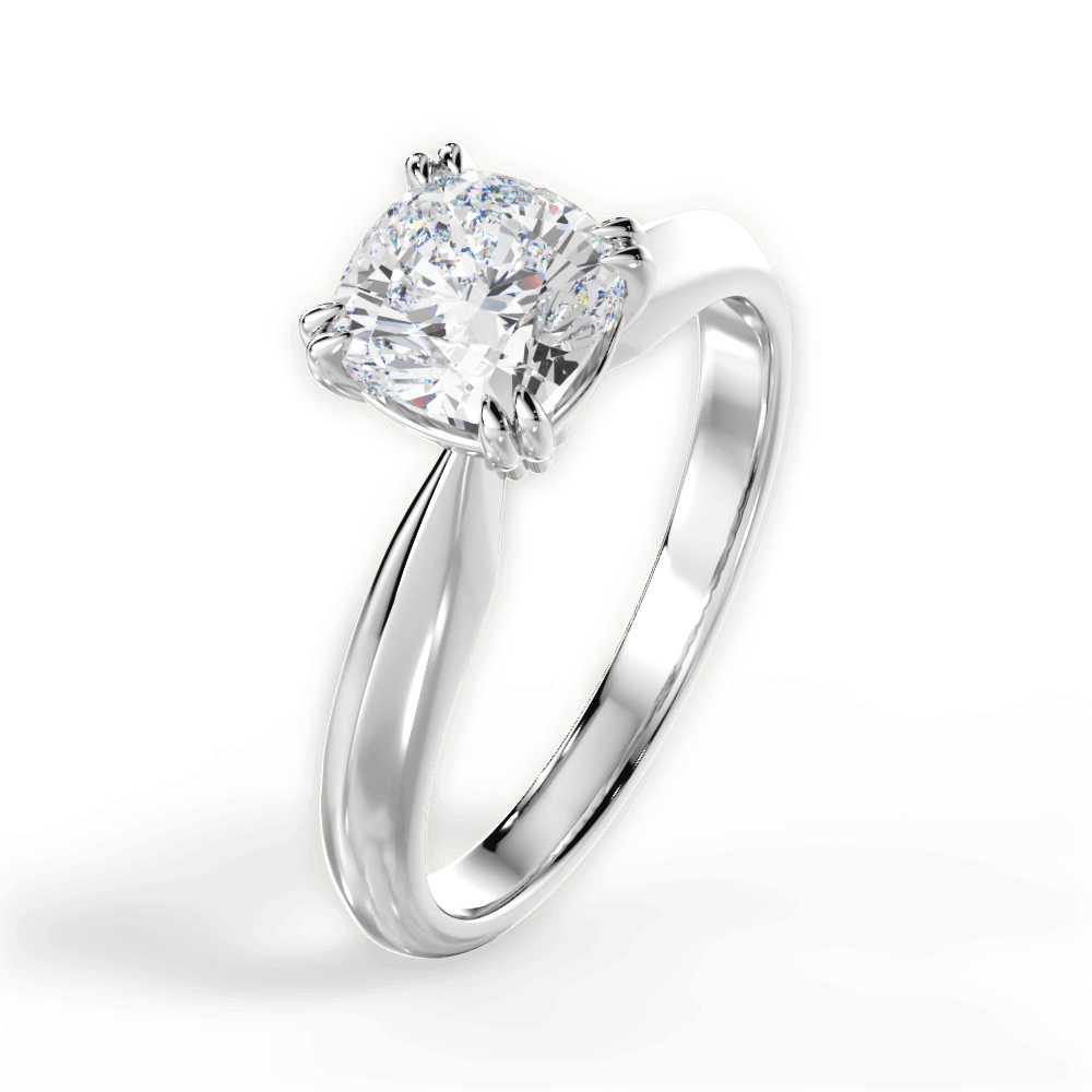 Anastasia Cushion Cut Lab Grown Diamond 14Kt White Gold Engagement Ring - View 4