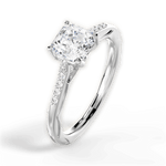 Christina Asscher Cut Lab Grown Diamond 14Kt White Gold Engagement Ring - View 4