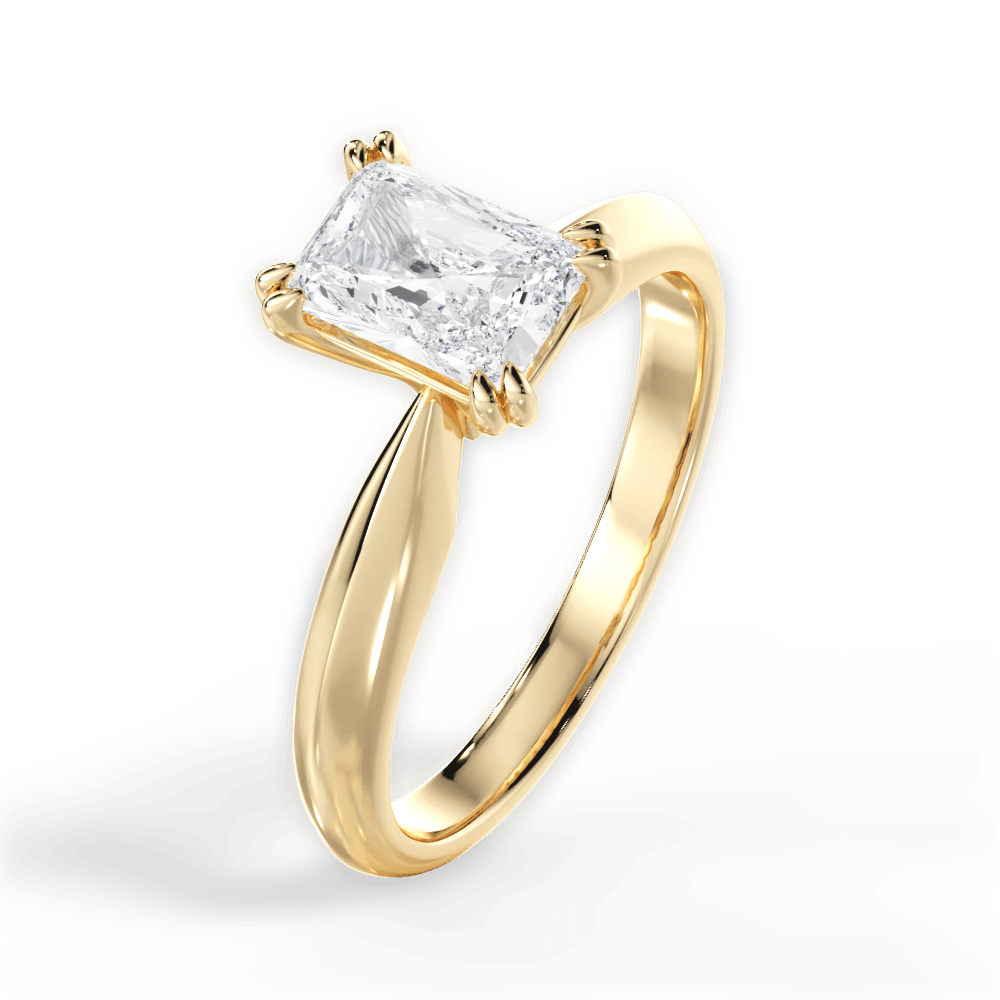 Claudia Radiant Cut Lab Grown Diamond 18Kt Yellow Gold Engagement Ring - View 3