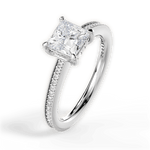 Janet Princess Cut Lab Grown Diamond 18Kt White Gold Engagement Ring - View 2