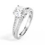 Kendra Round Cut Lab Grown Diamond 18Kt White Gold Engagement Ring - View 2