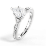 Cassie Pear Cut Lab Grown Diamond 18Kt White Gold Engagement Ring - View 4