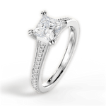 Delia Princess Cut Lab Grown Diamond 14Kt White Gold Engagement Ring - View 2