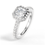 Kathleen Asscher Cut Lab Grown Diamond 18Kt White Gold Engagement Ring - View 3
