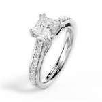 Deborah Princess Cut Lab Grown Diamond 14Kt White Gold Engagement Ring - View 3