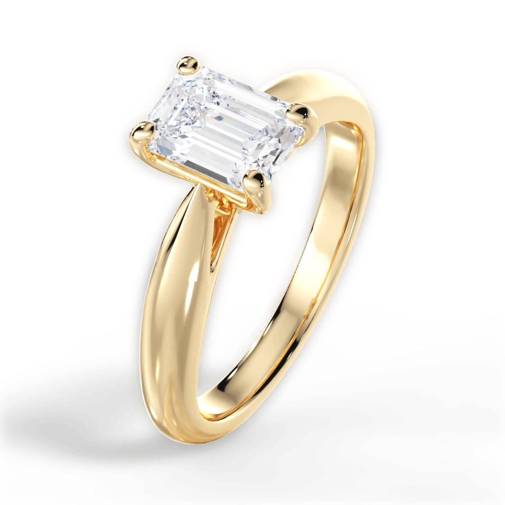 Colleen Emerald Cut Lab Grown Diamond 18Kt Yellow Gold Engagement Ring - View 3