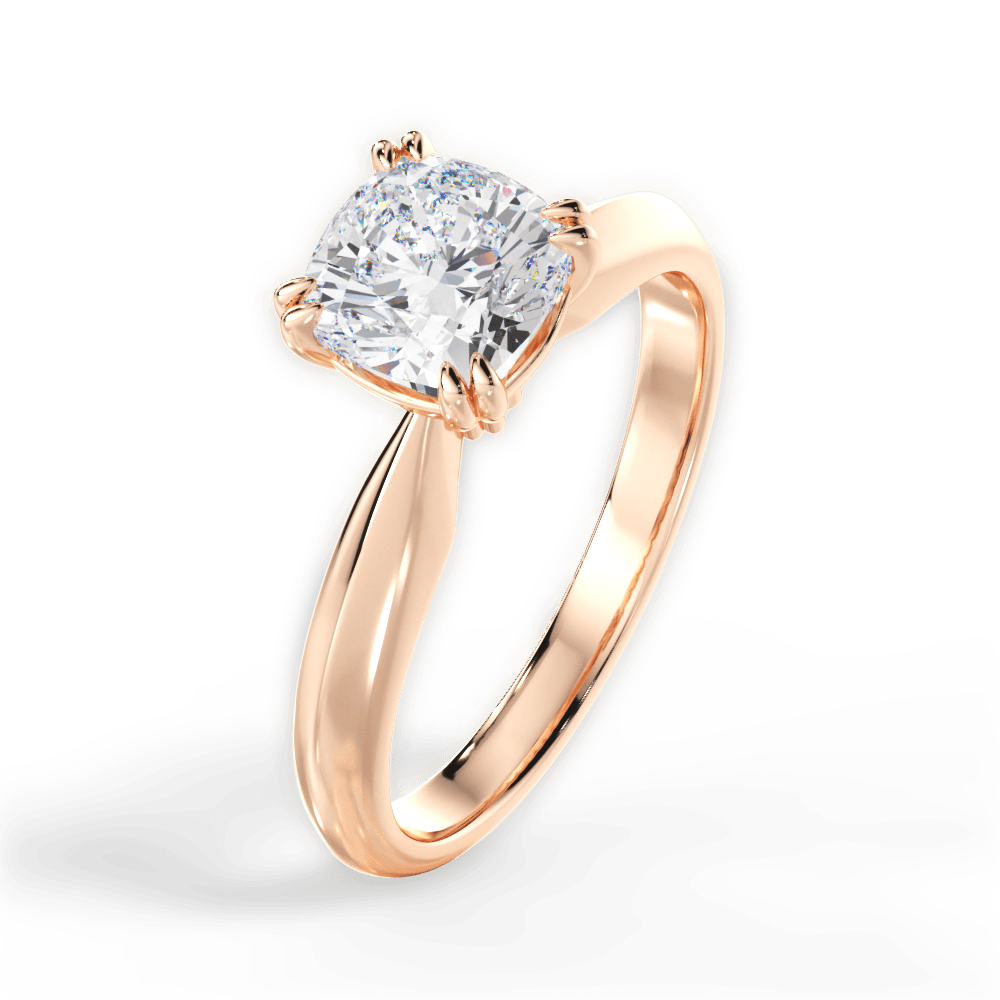 Claudia Cushion Cut Lab Grown Diamond 18Kt Rose Gold Engagement Ring - View 4