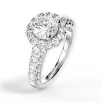 Lacey Round Cut Lab Grown Diamond 14Kt White Gold Engagement Ring - View 2