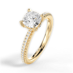Helen Cushion Cut Lab Grown Diamond 18Kt Yellow Gold Engagement Ring - View 4