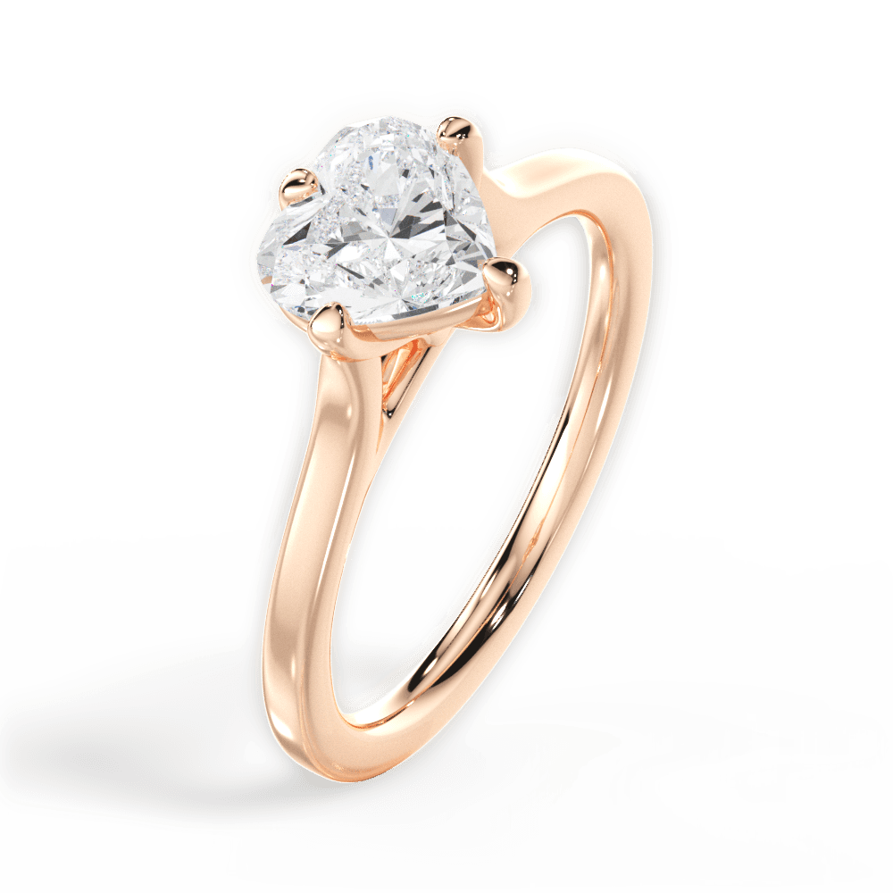 Bernadette Heart Cut Lab Grown Diamond 18Kt Rose Gold Engagement Ring - View 3