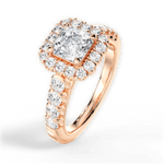Lacey Asscher Cut Lab Grown Diamond 18Kt Rose Gold Engagement Ring - View 2