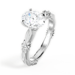Claire Oval Cut Lab Grown Diamond 14Kt White Gold Engagement Ring - View 3