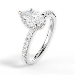 Isabella Pear Cut Lab Grown Diamond 18Kt White Gold Engagement Ring - View 4