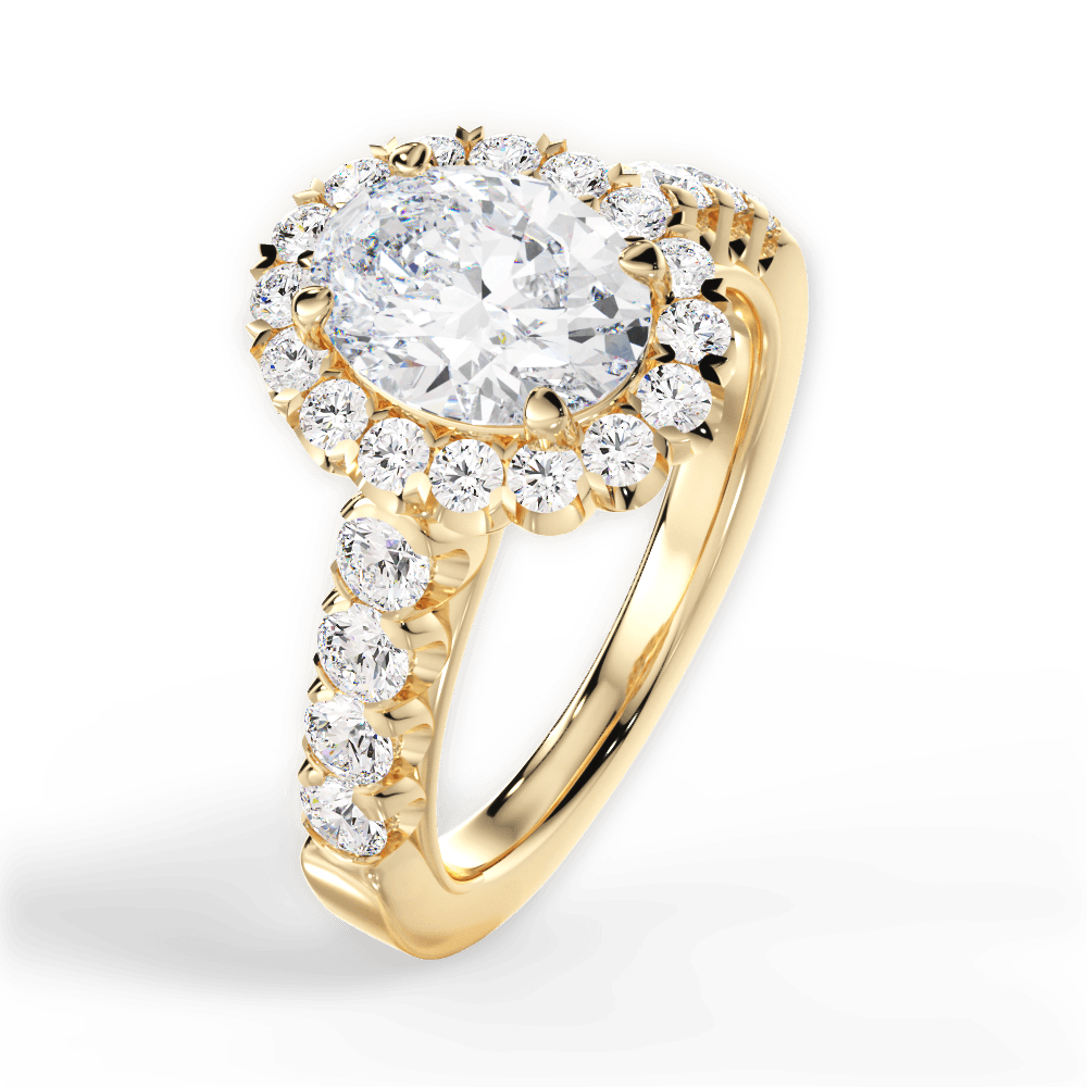 Lacey Oval Cut Lab Grown Diamond 18Kt Yellow Gold Engagement Ring - View 4