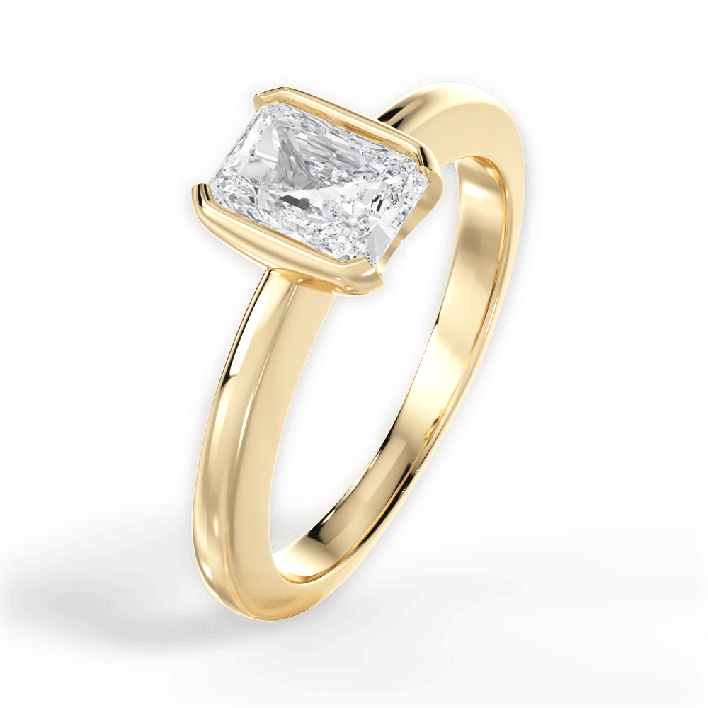 Bridget Radiant Cut Lab Grown Diamond 18Kt Yellow Gold Engagement Ring - View 3