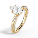 Gloria Pear Cut Lab Grown Diamond 18Kt Yellow Gold Engagement Ring - View 3