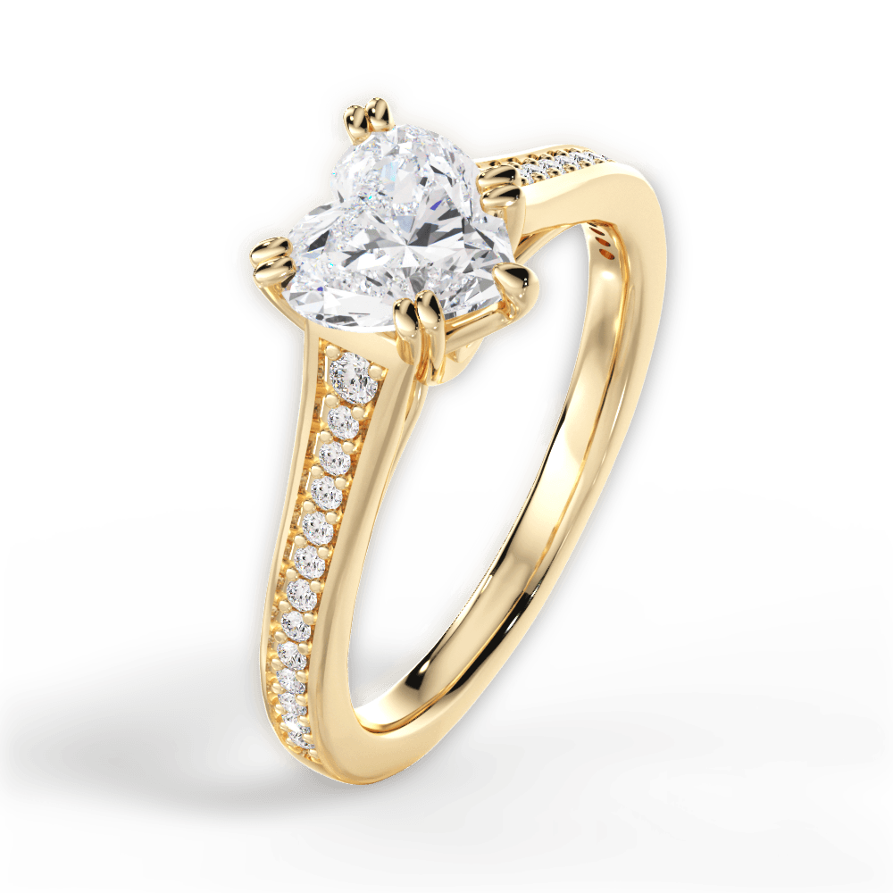 Delia Heart Cut Lab Grown Diamond 18Kt Yellow Gold Engagement Ring - View 4