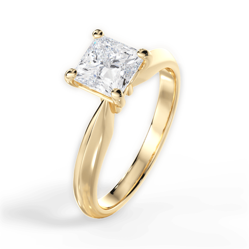 Beth Princess Cut Lab Grown Diamond 18Kt Yellow Gold Engagement Ring - View 4
