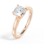 Angie Cushion Cut Lab Grown Diamond 18Kt Rose Gold Engagement Ring - View 4