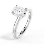 Angela Oval Cut Lab Grown Diamond 18Kt White Gold Engagement Ring - View 4