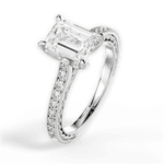 Gilda Emerald Cut Lab Grown Diamond 14Kt White Gold Engagement Ring - View 3