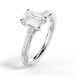 Christina Emerald Cut Lab Grown Diamond 14Kt White Gold Engagement Ring - View 4