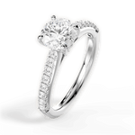 Elizabeth Round Cut Lab Grown Diamond Platinum Engagement Ring - View 4