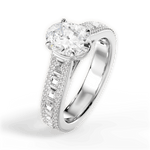 Lynn Oval Cut Lab Grown Diamond 14Kt White Gold Engagement Ring - View 2