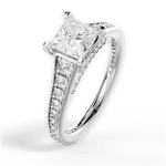 Leslie Princess Cut Lab Grown Diamond Platinum Engagement Ring - View 4