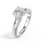 Florence Round Cut Lab Grown Diamond Platinum Engagement Ring - View 2